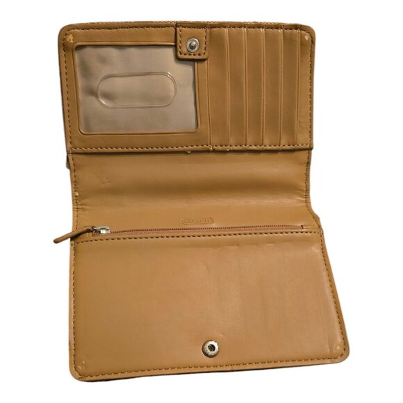 Small Coach Signature Dylan Crossbody Wallet Khaki And Magenta - Picture 9 of 9